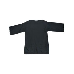 Love and Confuse Alexis Linen Tunic Top Black Front Pocket Lightweight Elegant